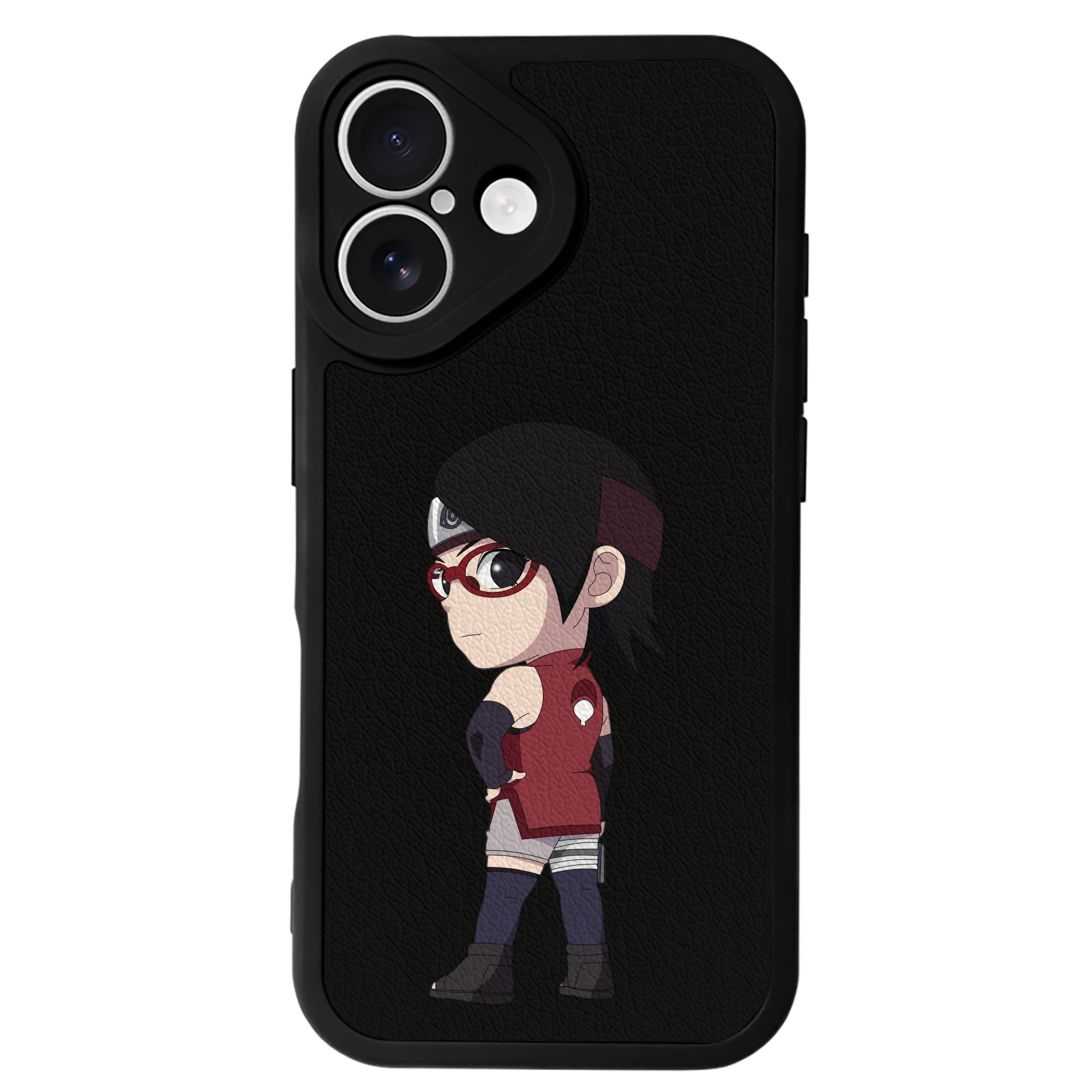 （画像用） NARUTO -ナルト- うちは サラダ Uchiha Sarada 【iPhone 16シリーズ対応】シリコンスマホケース（レザー調） 材質：シリコン